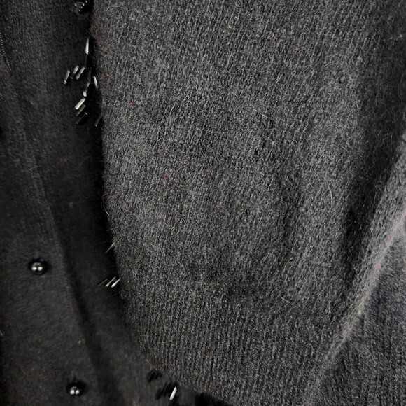ViVien Forest Vintage Lambswool Angora Blend Beaded Sequin Cardigan Size Small - Picture 10 of 13